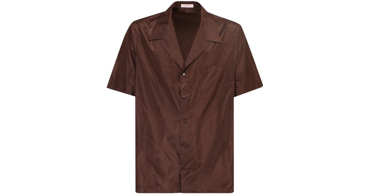 Valentino Silk Shirt in Brown for Men | Lyst