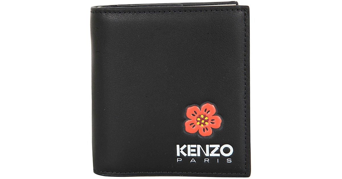 KENZO Leather Crest Bifold Wallet in Black for Men - Save 18% | Lyst UK