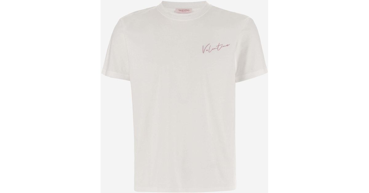 Valentino Cotton T-Shirt With Logo in White for Men | Lyst Valentino Cotton T-Shirt With Logo in White for Men | Lyst