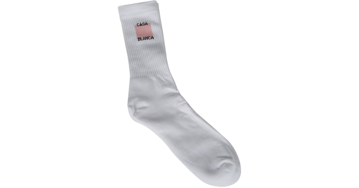 CASABLANCA Logo Knit Socks in Gray for Men - Lyst