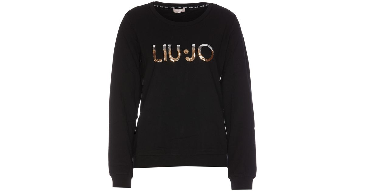 Liu Jo Logo Sweatshirt in Black | Lyst