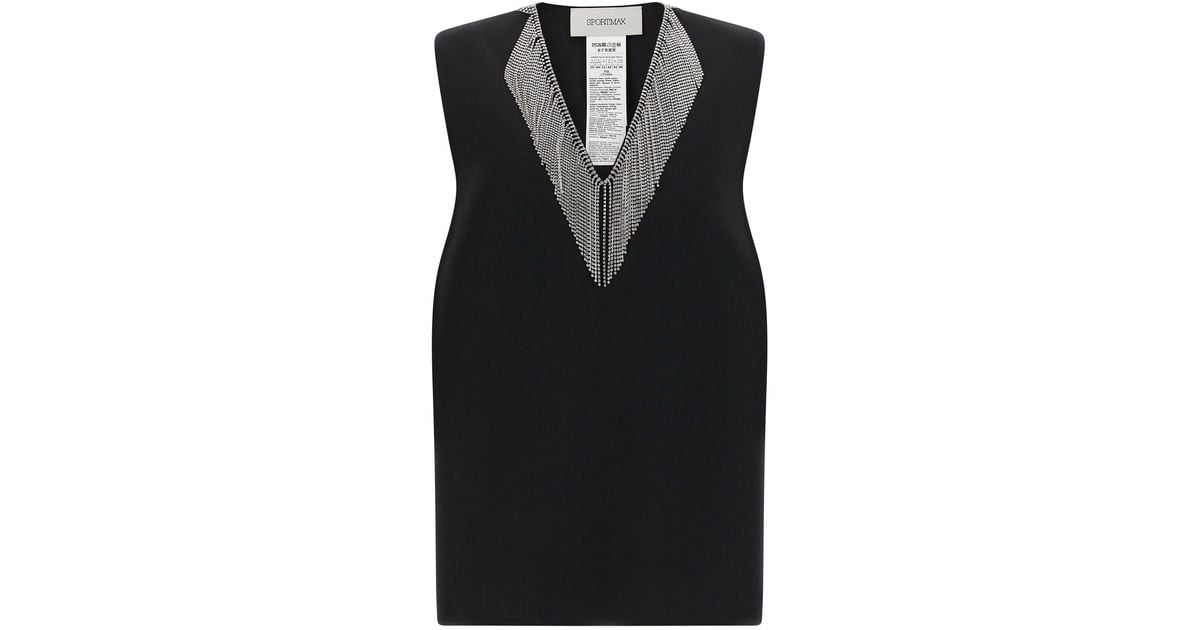 Sportmax Tank Top in Black | Lyst