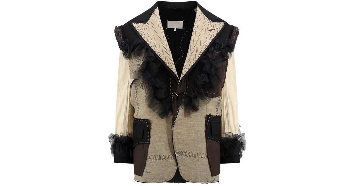 Blazer Femme Maison Margiela Vert Vif - Tailles S, M, L - Composition 49% Nylon, 47% Rayonne, 4% élasthanne - Neuf Avec étiquettes