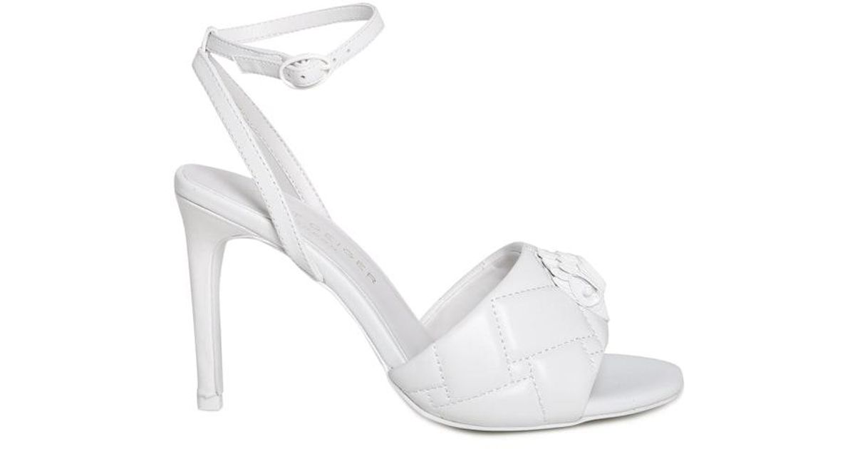Kurt Geiger Kensington Sandals In Leather in White Leather (White) | Lyst