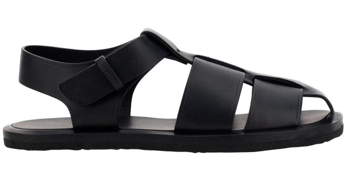 The Row Fisherman Sandals in Black | Lyst