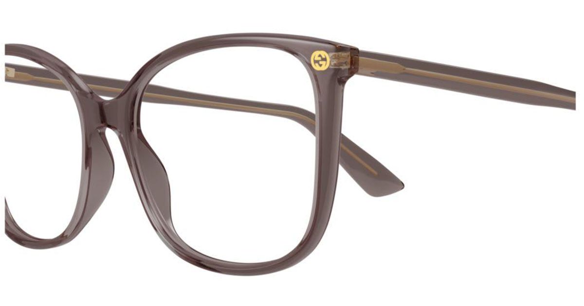 メガネ GUCCI Gucci - GG0026O-019 - BROWN-BROWN-TRANSPARENT Gucci GG0026O 019 glasses | Buy online now | SmartBuyGlasses US