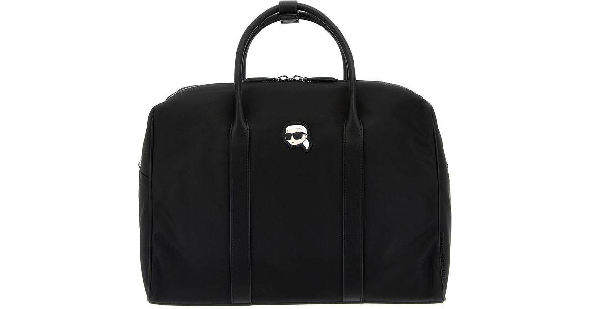 Karl Lagerfeld K/ikonik Duffel Bag in Black | Lyst