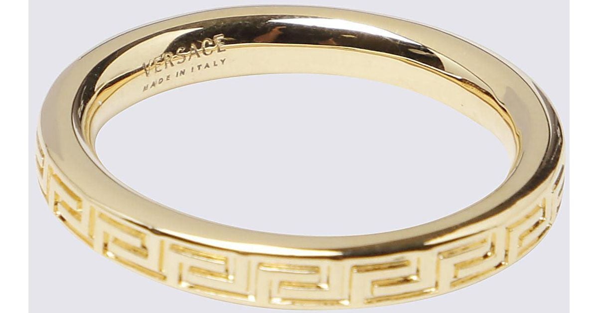 Versace Greek Key Engraved Ring in Metallic for Men | Lyst