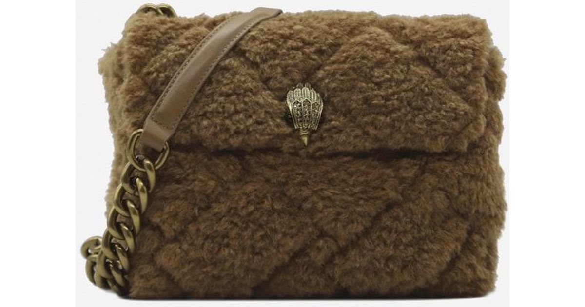 Kurt Geiger Kensington Xxl Faux Fur Shoulder Bag in Beige (Natural) Lyst