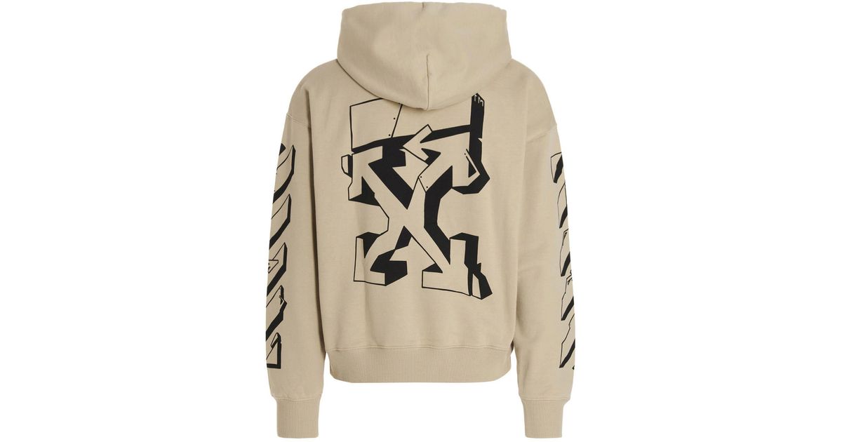 Off white hoodie graffiti sale