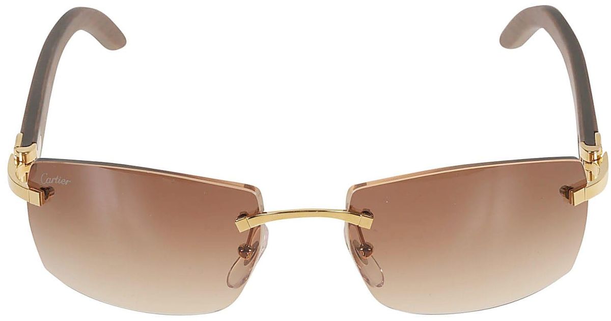 Cartier Square Rimless Sunglasses Lyst