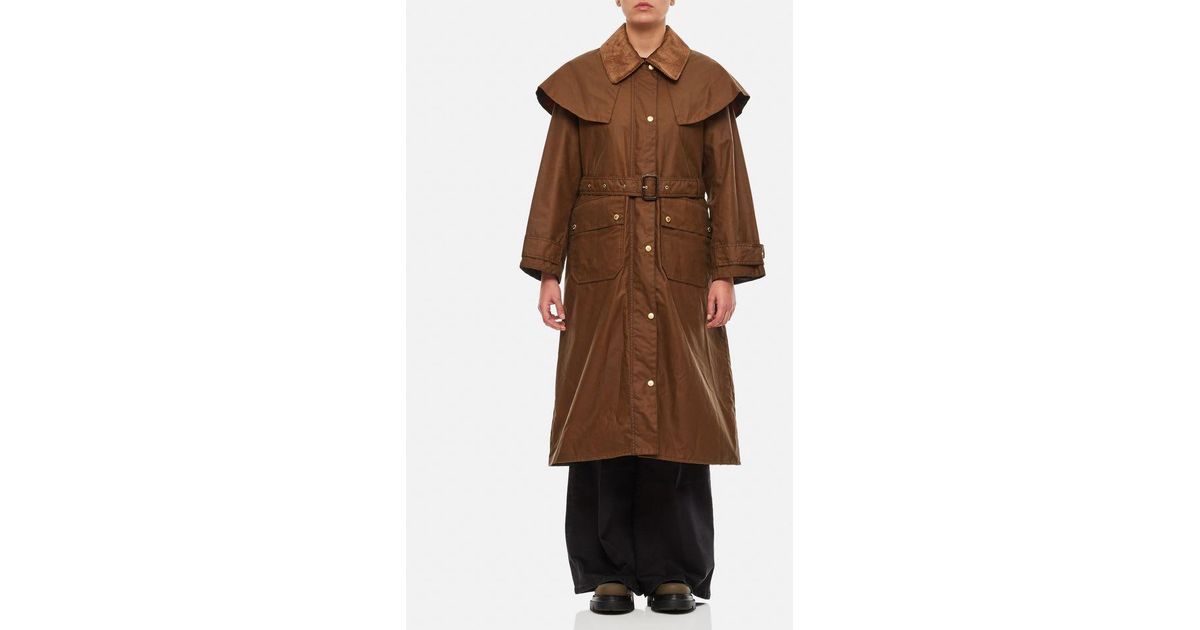 Barbour Fellbeck Waxed Cotton Trench Coat in Brown Lyst UK