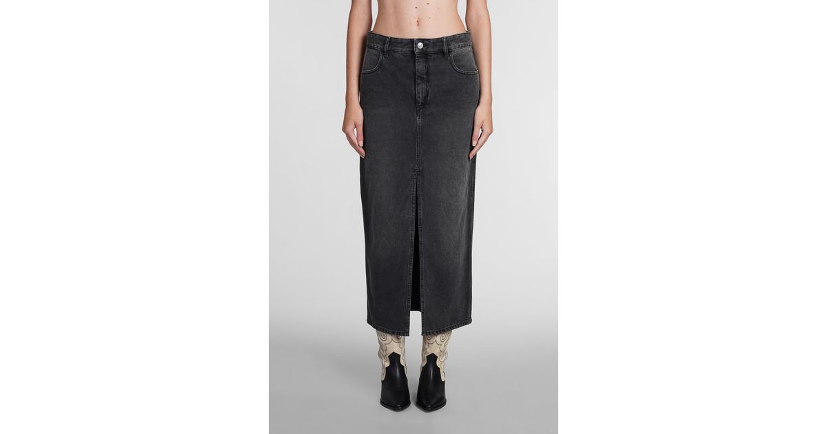 Isabel Marant Vinea Skirt In Black Cotton | Lyst