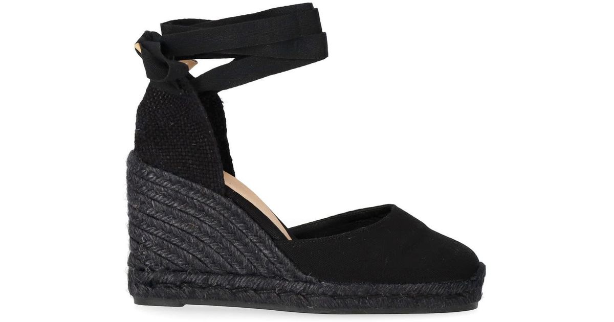 Castañer Carina Black Espadrille With Wedge Lyst
