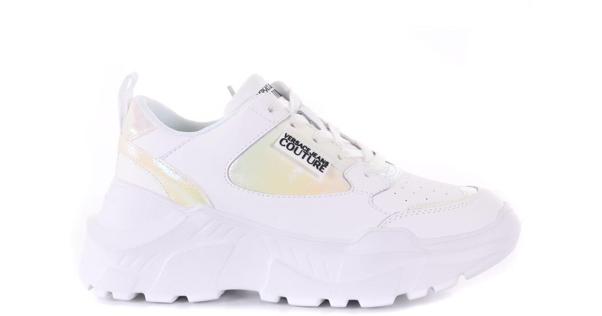 Versace Jeans Couture Couture Leather Sneakers in White | Lyst