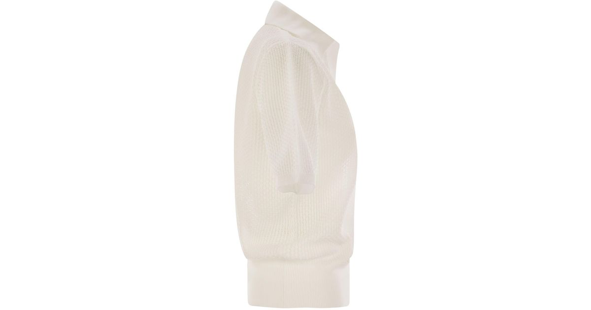 Fabiana Filippi Polo Shirt With Diamond Thread in White | Lyst