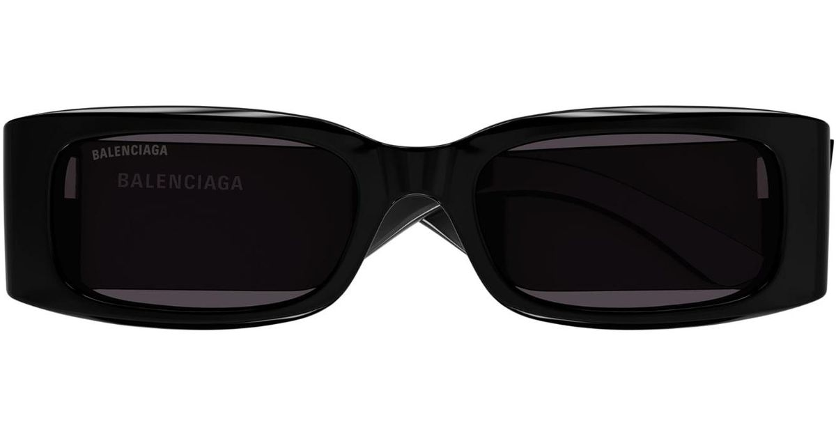 Balenciaga Black 56mm Max Rectangular Sunglasses