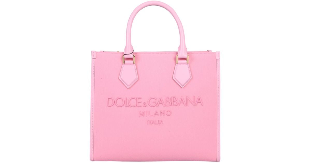 Dolce & Gabbana Canvas Shopping Bag in Pink