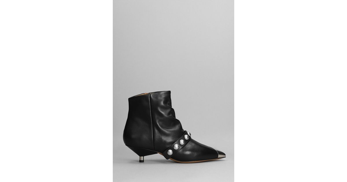 Isabel Marant Donatee Low Heels Ankle Boots In Black Leather