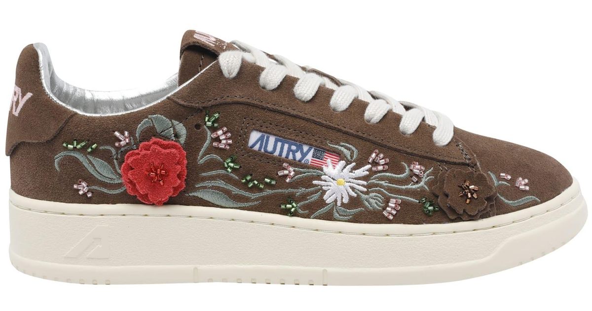Autry Dallas Low Sneakers in Brown | Lyst UK