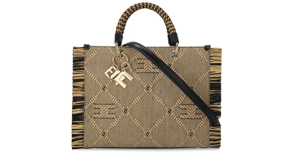 Elisabetta Franchi Shopping Bag With Logo in Metallic | Lyst UK
