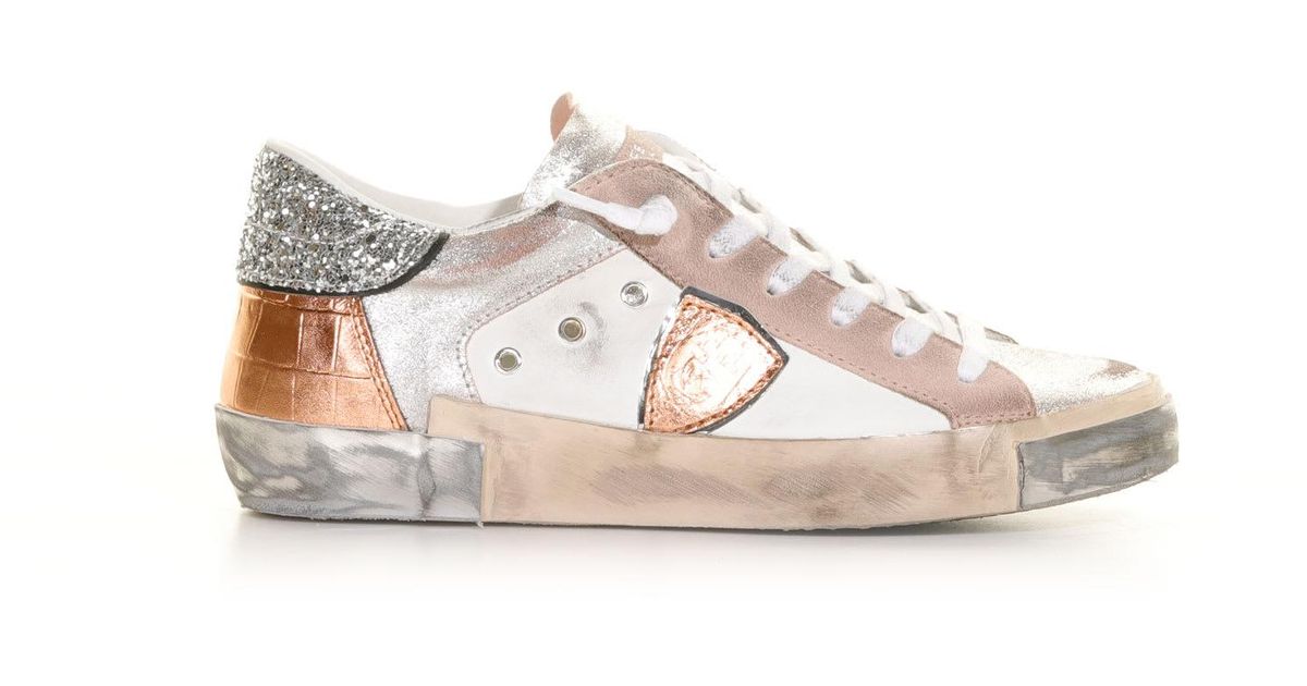 Philippe Model Prsx Sneakers With Glitter in White | Lyst