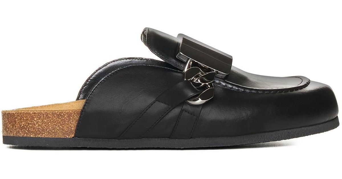 JW Anderson Gourmet Leather Loafer Mules in Black for Men | Lyst