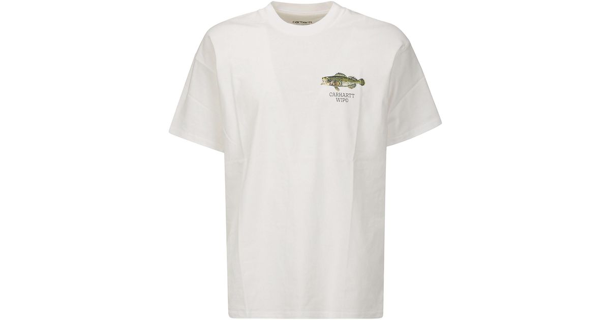 Carhartt S/s Fish T-shirt Organic Cotton Single Jersey in White