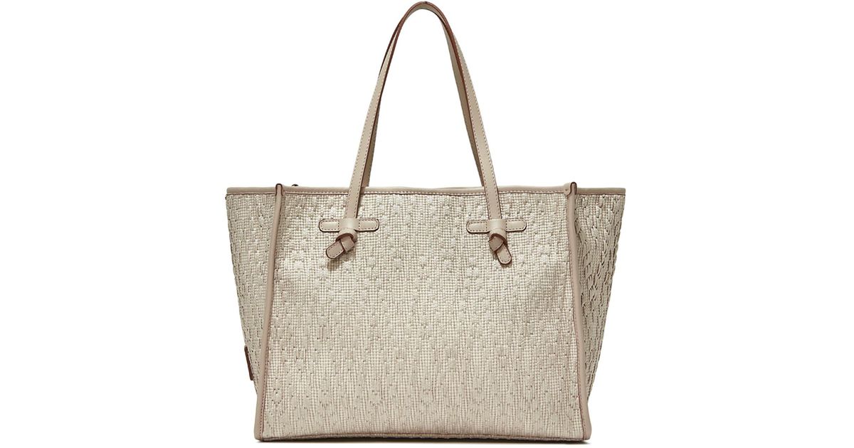 Gianni Chiarini Marcella Shopping Bag In Canvas in Natural | Lyst