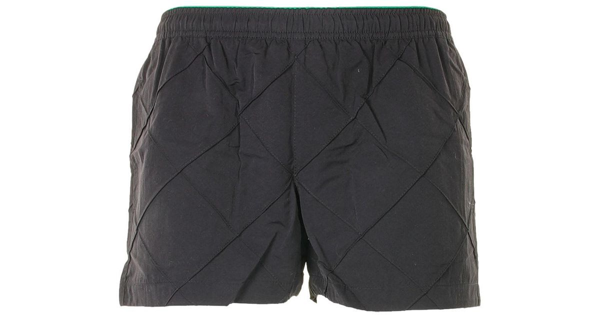 Bottega Veneta Swim Shorts With Woven Pattern in Black for Men | Lyst