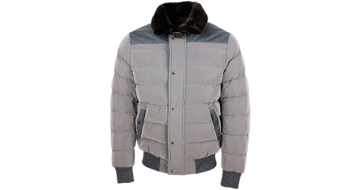 Moorer Bomber Jacket Padded With Goose Feathers With Waterrepellent