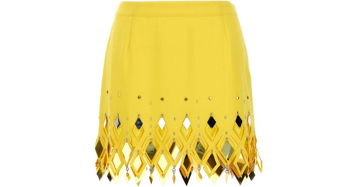 Paco Rabanne Diamondhued Sequin Skirt Skirts in Yellow Lyst
