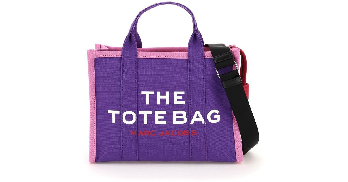 Marc Jacobs Cotton The Traveler Tote Bag Small in Purple - Lyst