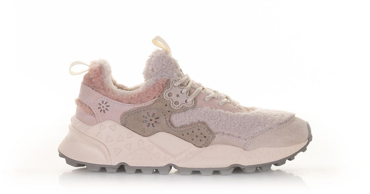Flower Mountain Kotetsu Sneaker In Suede And Fur in Pink Lyst