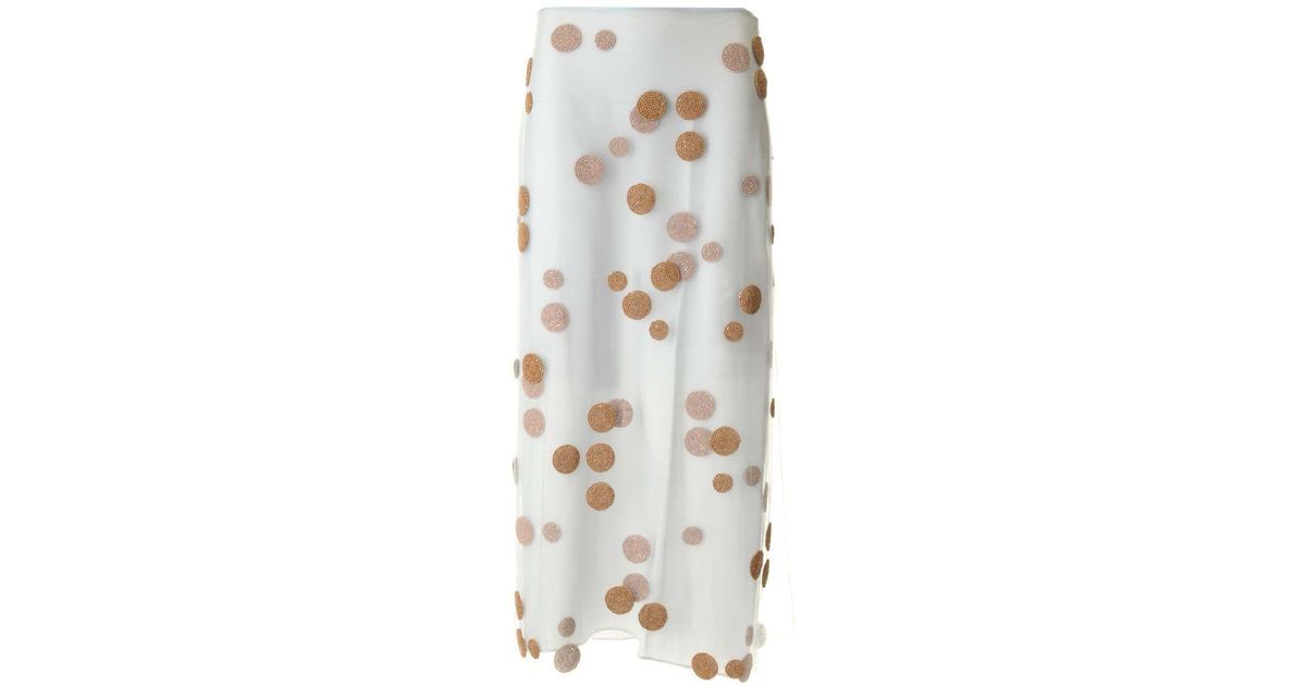 Fendi Tulle Midi Skirt in White | Lyst Fendi White Tulle Midi Skirt
