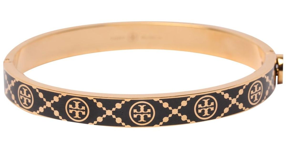 Tory Burch T Monogram Enamel Miller Stud Hinge Bracelet in Natural Lyst