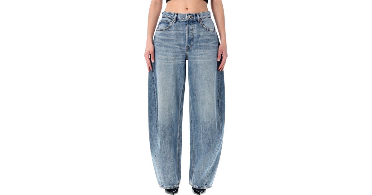 Alexander Back Alexander Wang Balloon Jeans With Back Embossed Logo in Blue | Lyst UK