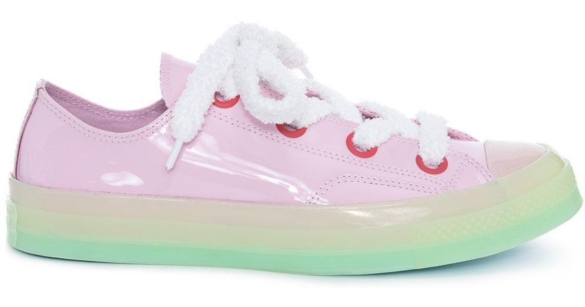 pink patent converse