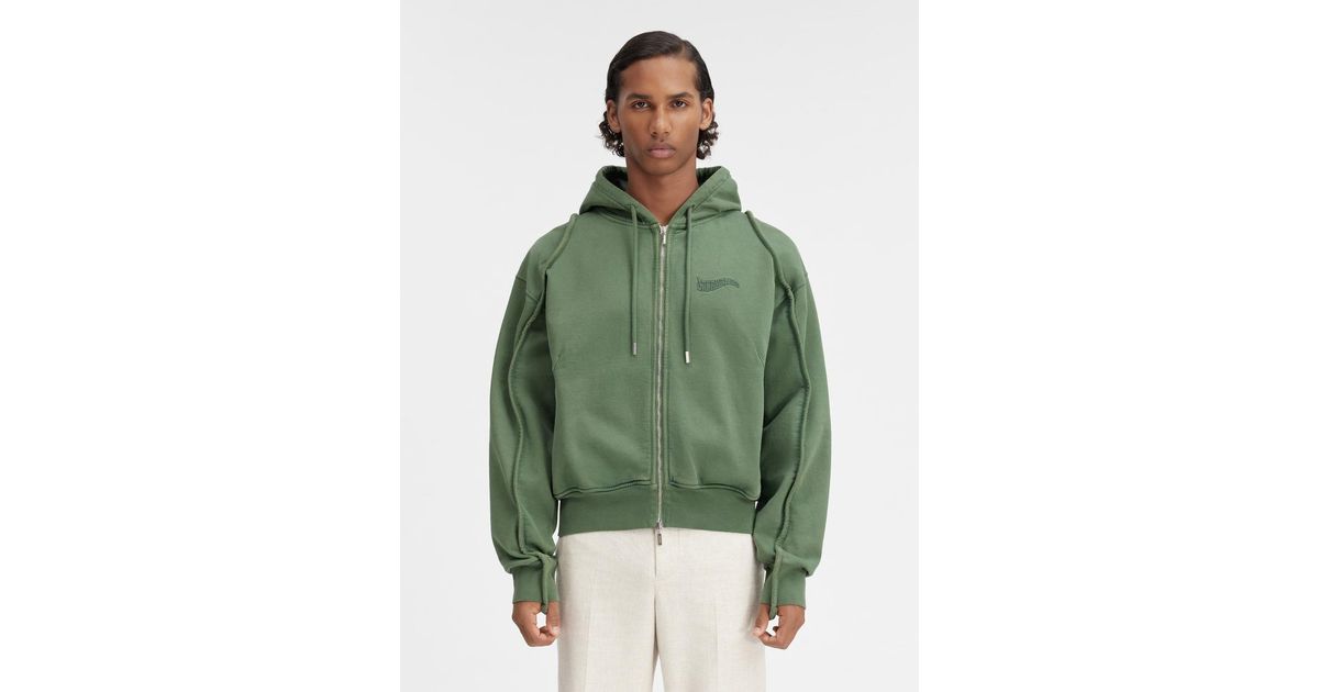 Jacquemus The Camargue Zipped Sweatshirt in Green for Men | Lyst