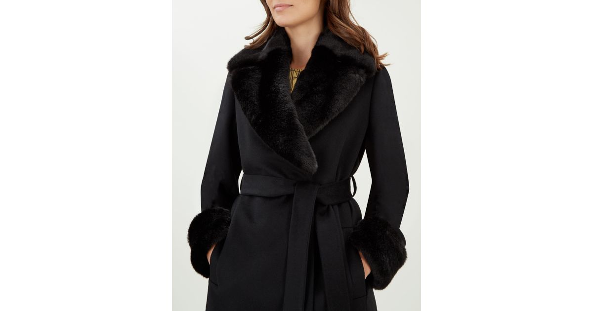 faux fur collar and cuffs