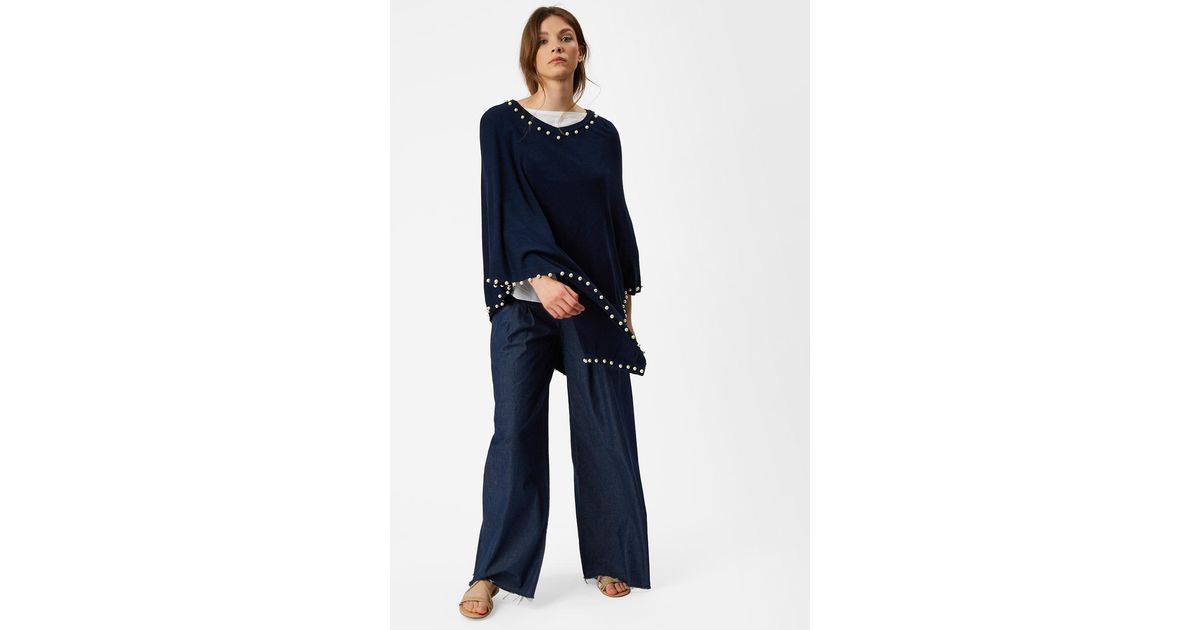 James Lakeland Synthetic Pearl Poncho in Navy (Blue) | Lyst