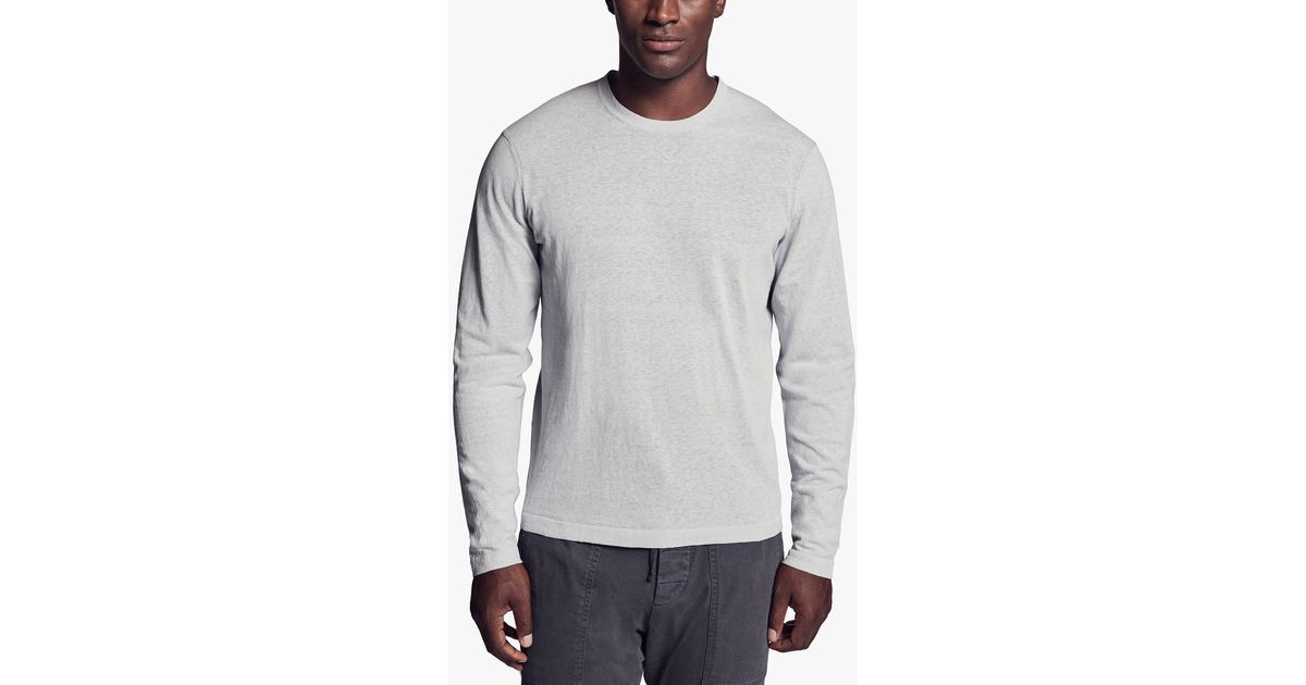 James Perse Recycled Cotton Crew Neck Sweater in Gray for Men - Lyst