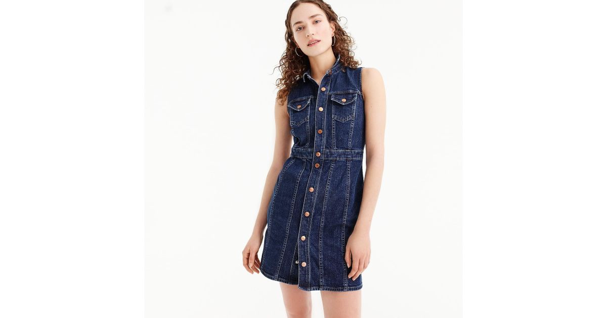sleeveless denim mini dress