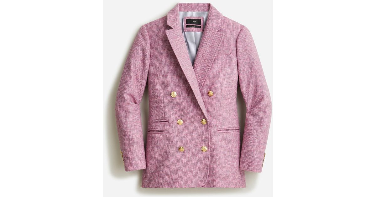 J.Crew Bristol Blazer In Chocolate Herringbone Wool in Purple Lyst