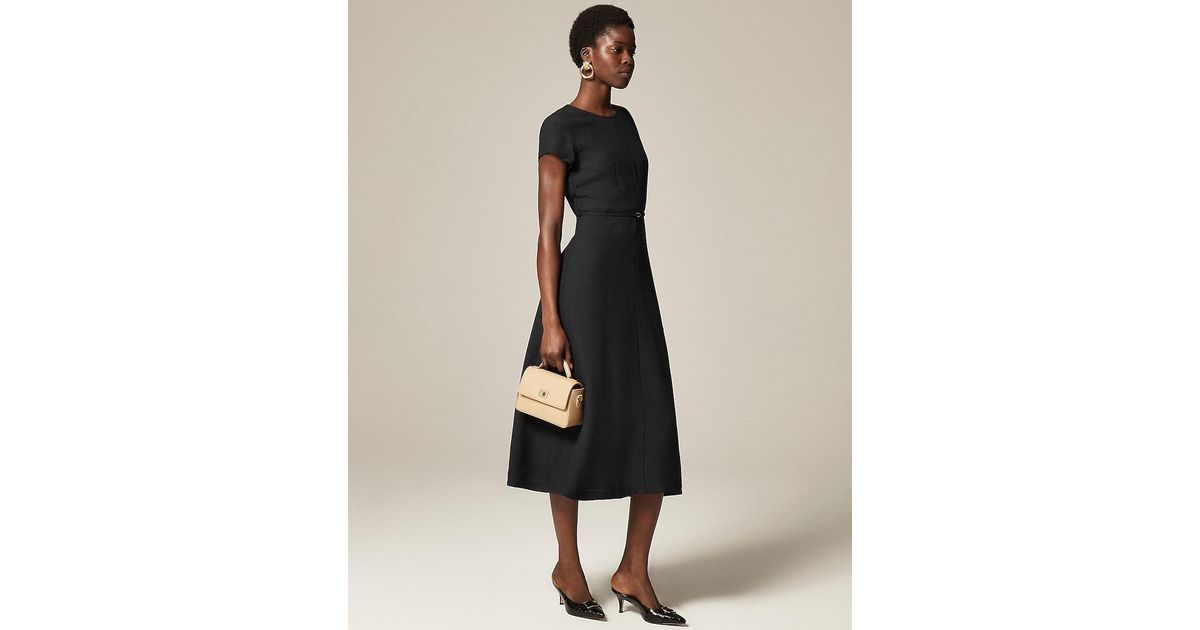 black knit dress gold buttons Biot Black Metallic Knit V-Neck Gold Button-Down Dress I Moeva M main image 0