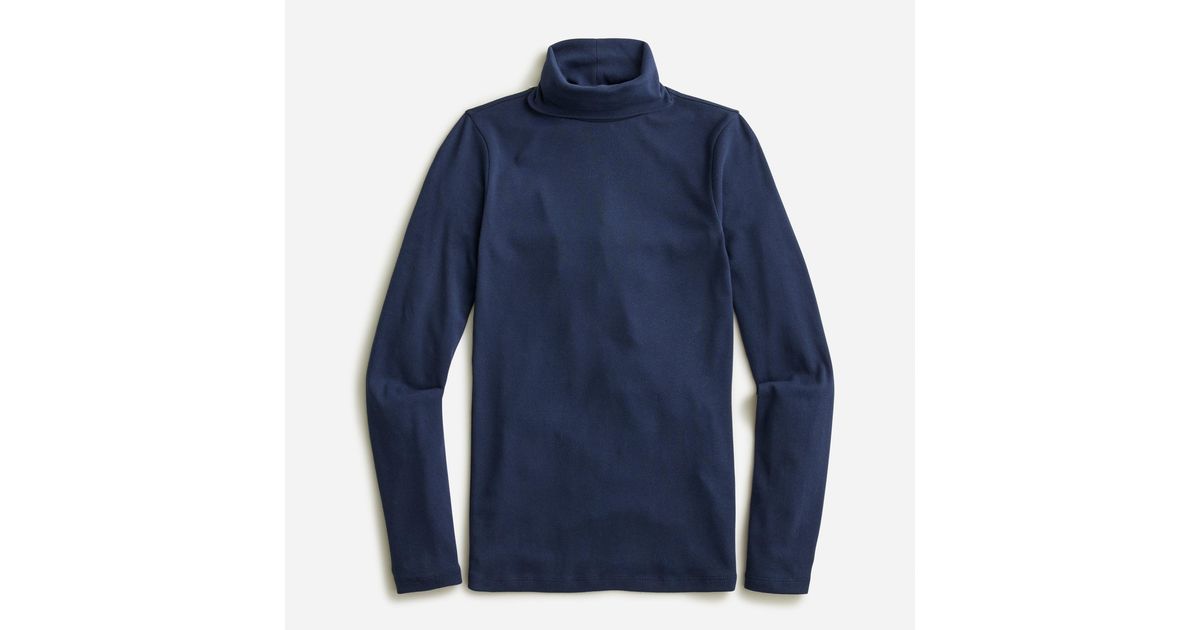 J.Crew Cotton Perfect-fit Ribbed Turtleneck in Navy (Blue) | Lyst