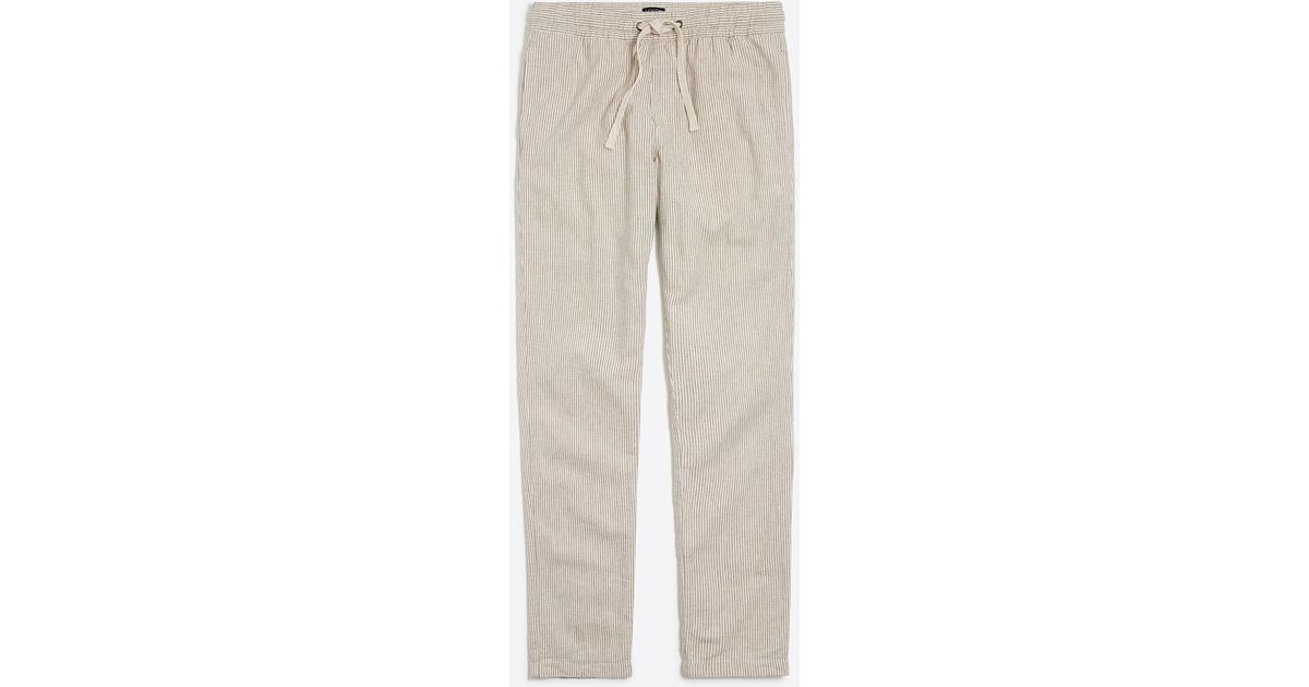 J.Crew Driggs Slimfit Linencotton Drawstring Pant in Natural for Men