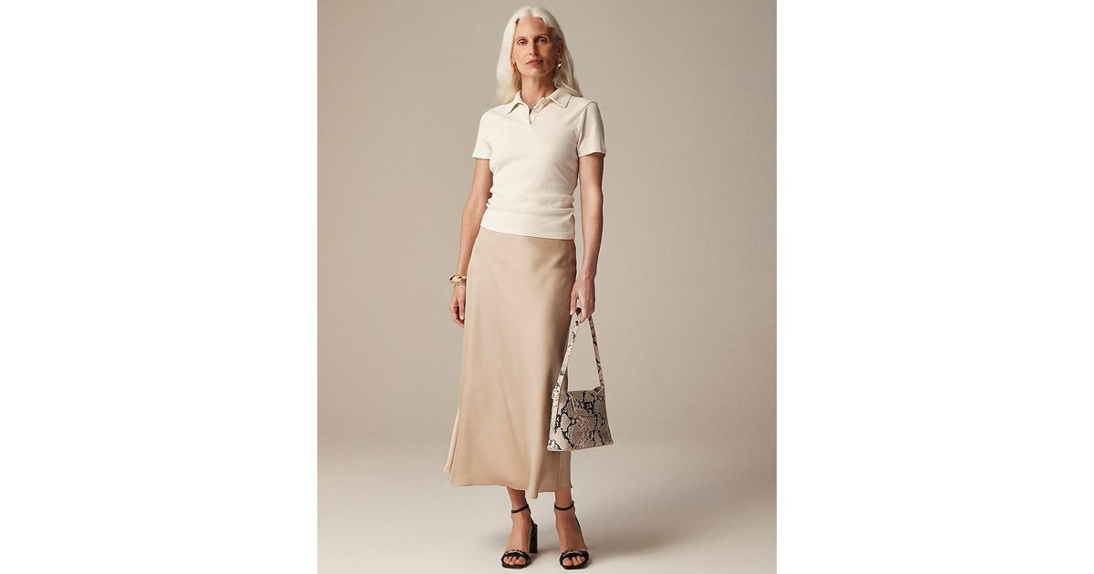 J.Crew Slip Skirt in Natural Lyst