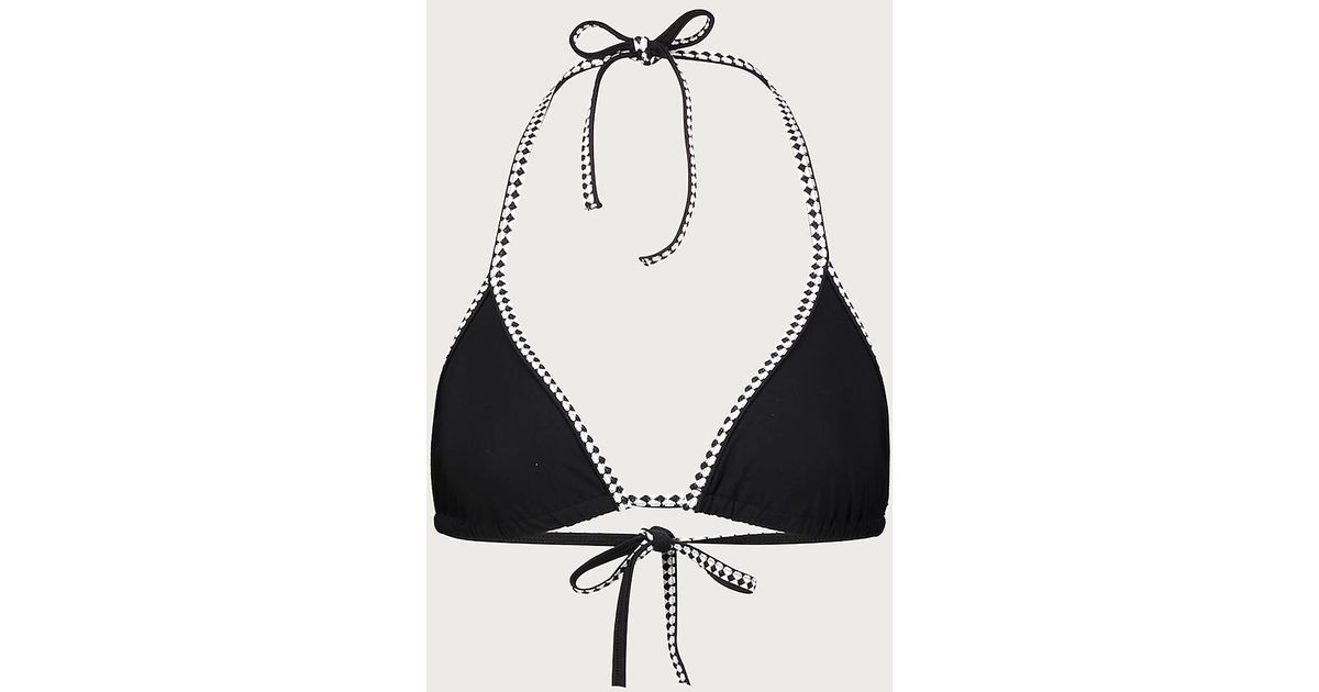 String Triangle Bottom J.Crew Lemlem Lena Triangle String Bikini Top in Black | Lyst