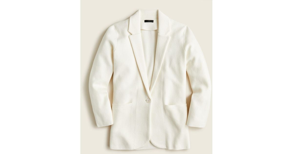 J.Crew Cotton Cecile Relaxed Sweaterblazer in Ivory (White) Lyst